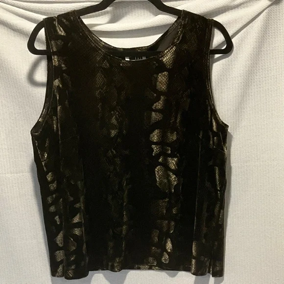 Leslie Fay Black and Gold Tank Top - Picture 1 of 5